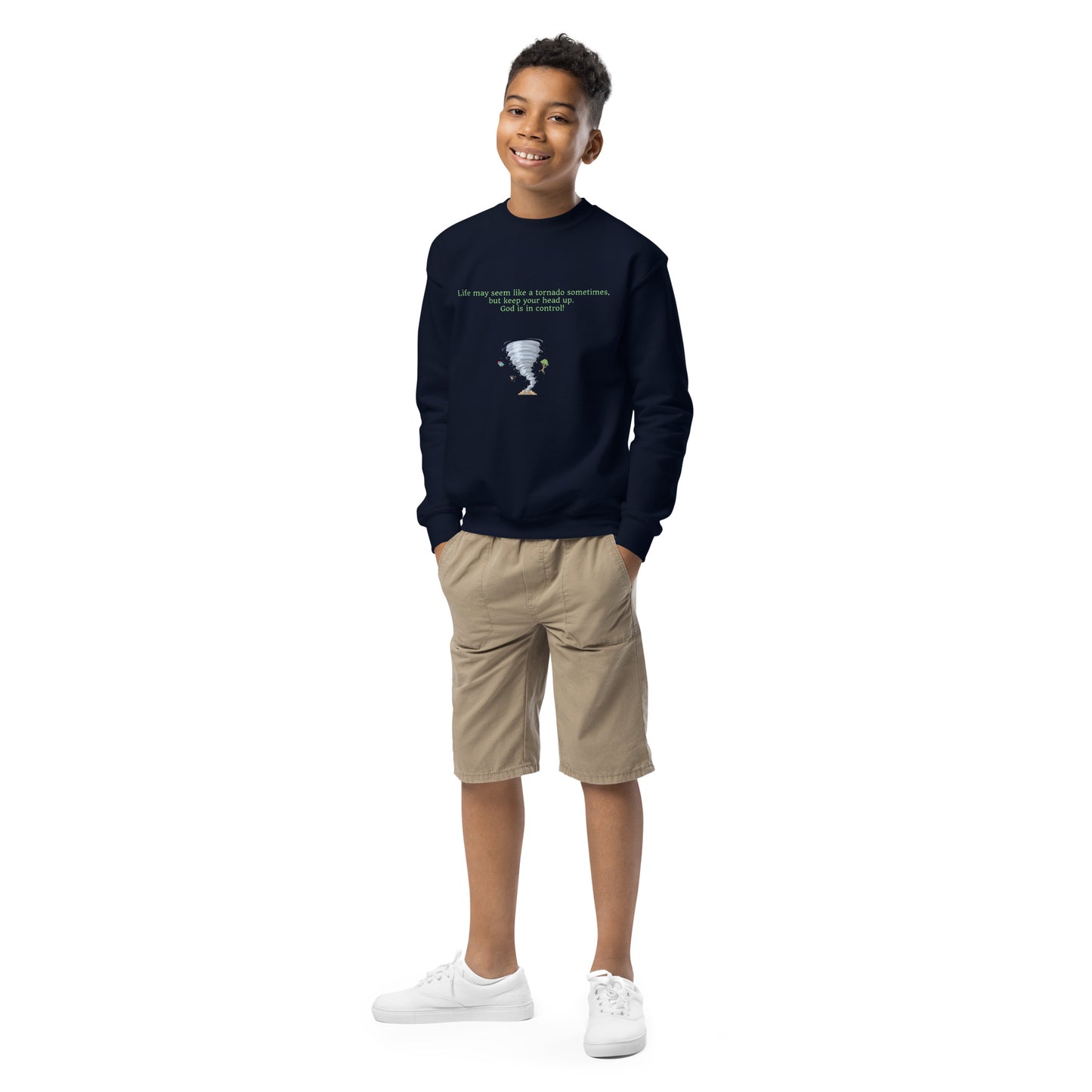 Youth God is in control crewneck sweatshirt