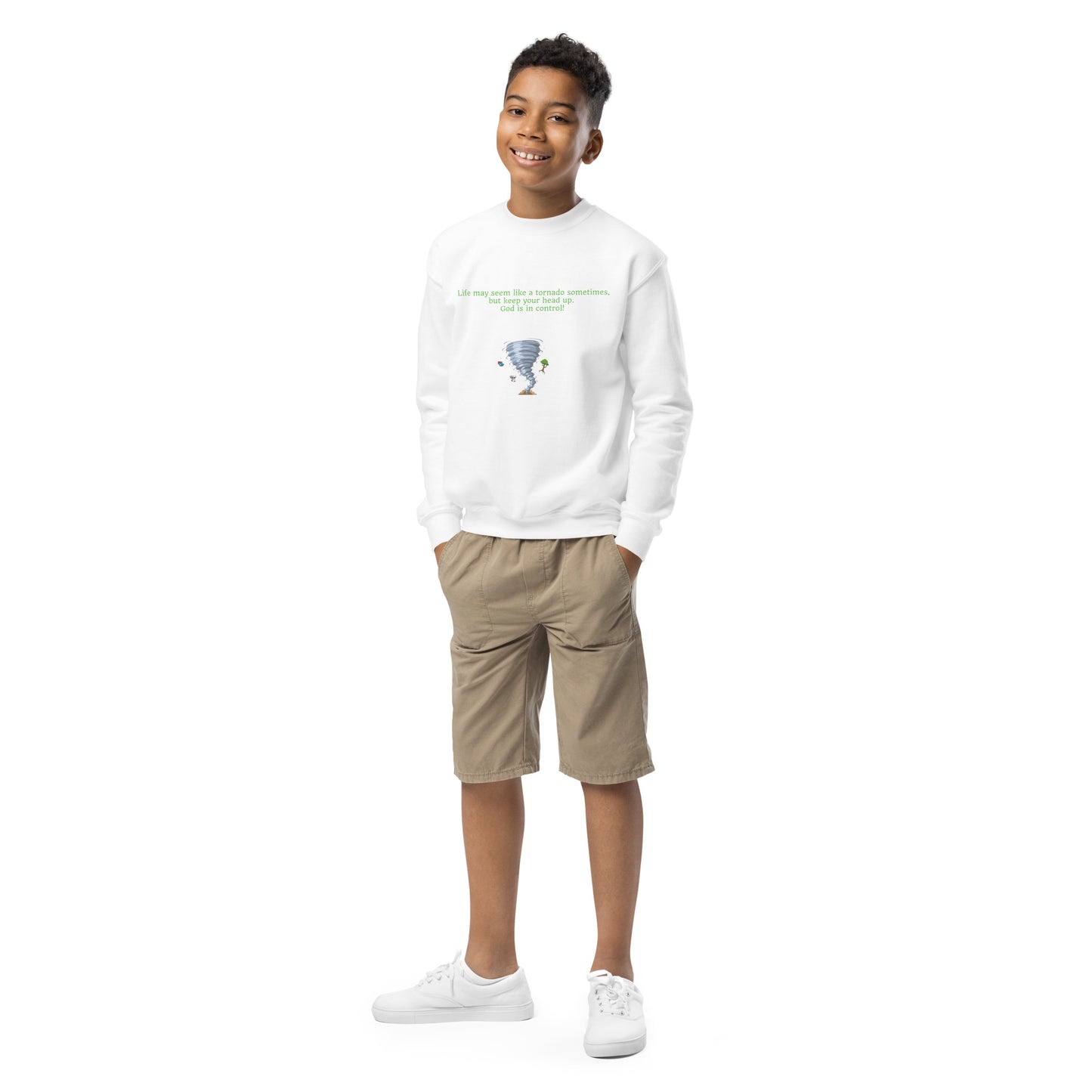 Youth God is in control crewneck sweatshirt